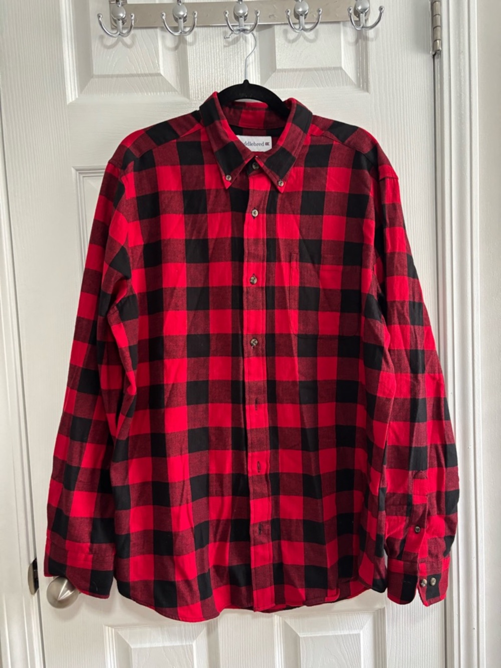 Saddlebred Red and Black Buffalo Plaid Button-Down Shirt